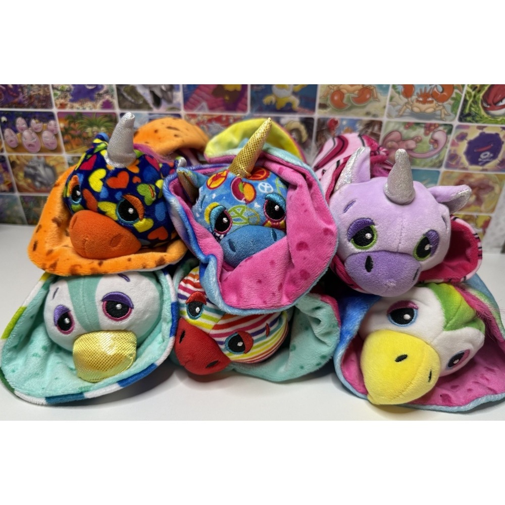 Cutetitos Plush Lot of 6 Stuffed Animals 7-8" With Burrito Blankets